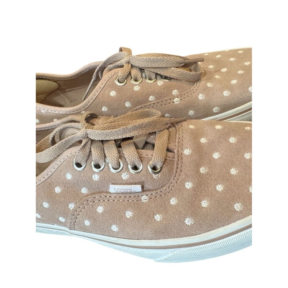 SOLD-Vans Authentic Platform 2.0 Suede Polka Dot Sneakers - Light Pink & White - Picture 7 of 14
